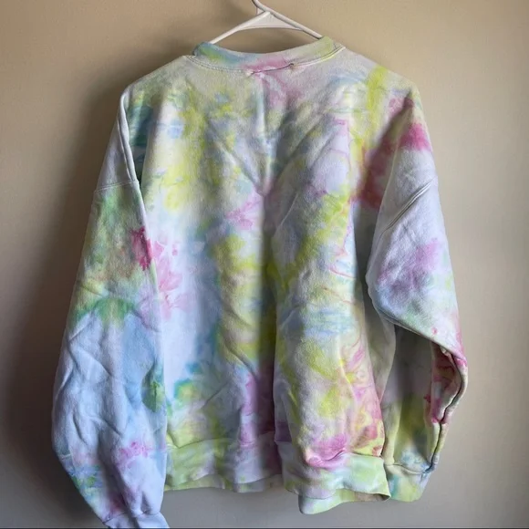 Oscilatey Tie Dye Pullover Crewneck Sweatshirt - Picture 3 of 3